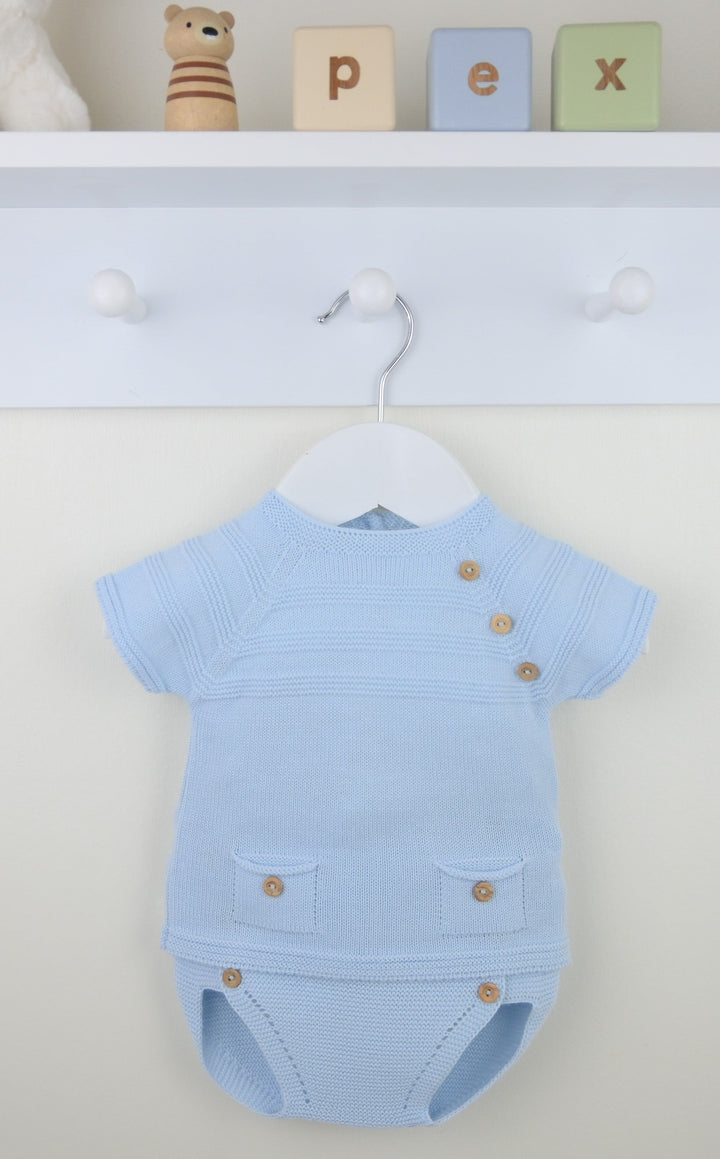 Baby Blue Knitted Two Piece Set - B0551