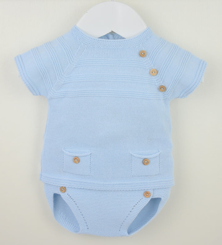 Baby Blue Knitted Two Piece Set - B0551