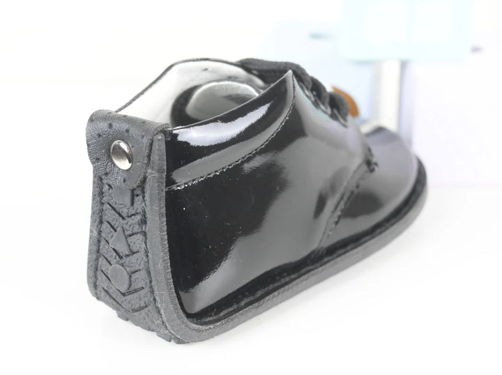Black Patent Leather "Dillon" Shoe, Lace Up Boot