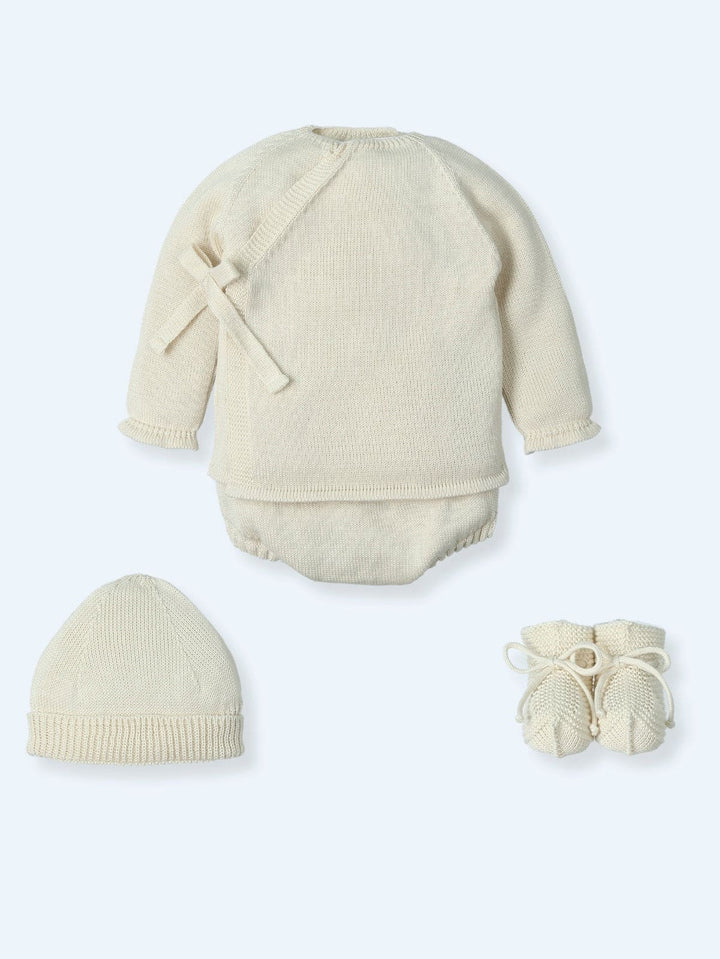 Mac ilusion Unisex Beige Four Piece Knitted "Coming Home" Outfit - AS06V2