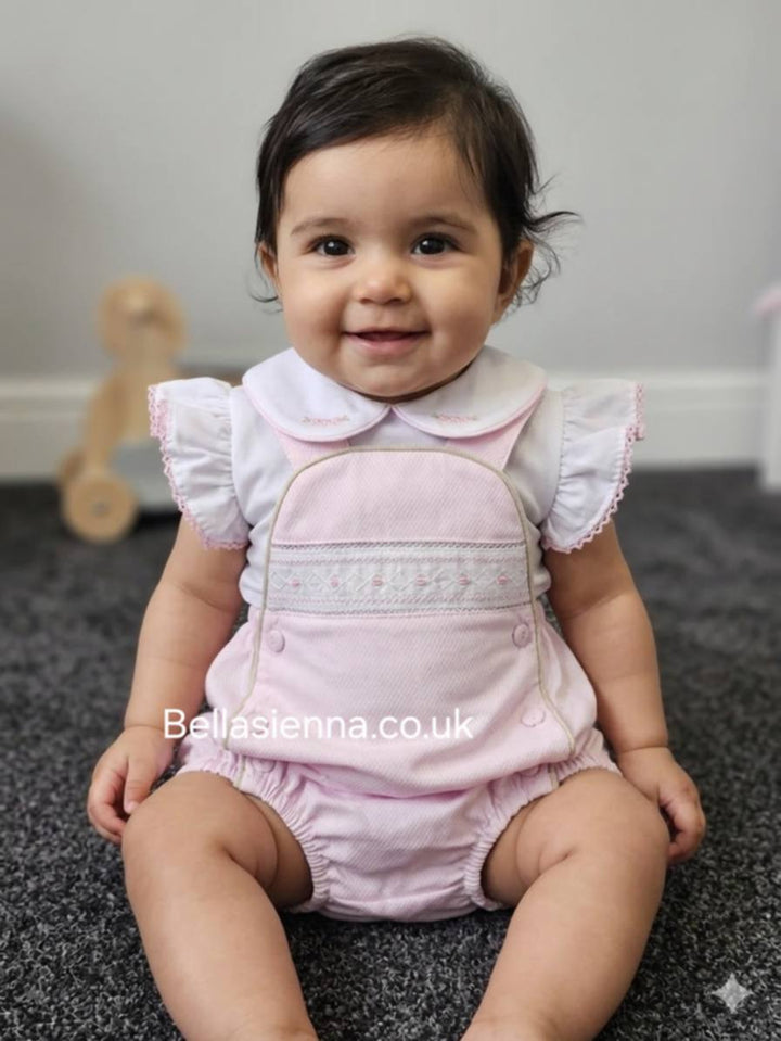 Pretty Originals Pink & White Dungaree Set  - BD02048