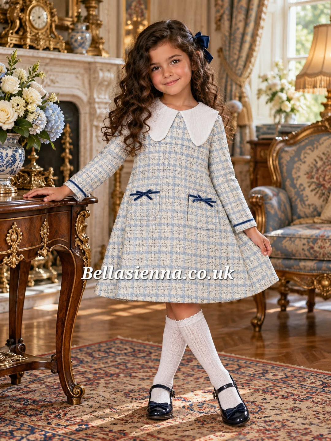 Basmarti Blue & White Winter Dress - 24510