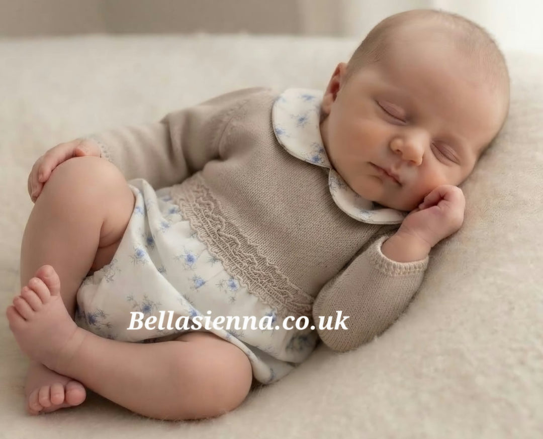 Beige/Natural Rocking Horse Romper - B097401510
