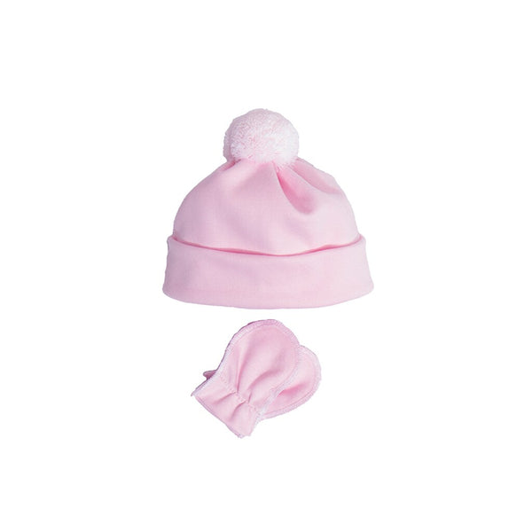 Sätila Cotton Baby Hat And Mittens "Blabar" Baby Pink
