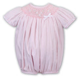 EXCLUSIVE TO BELLA SIENNA - Premature Baby Pink Bubble Hand Smocked Romper - C6004S