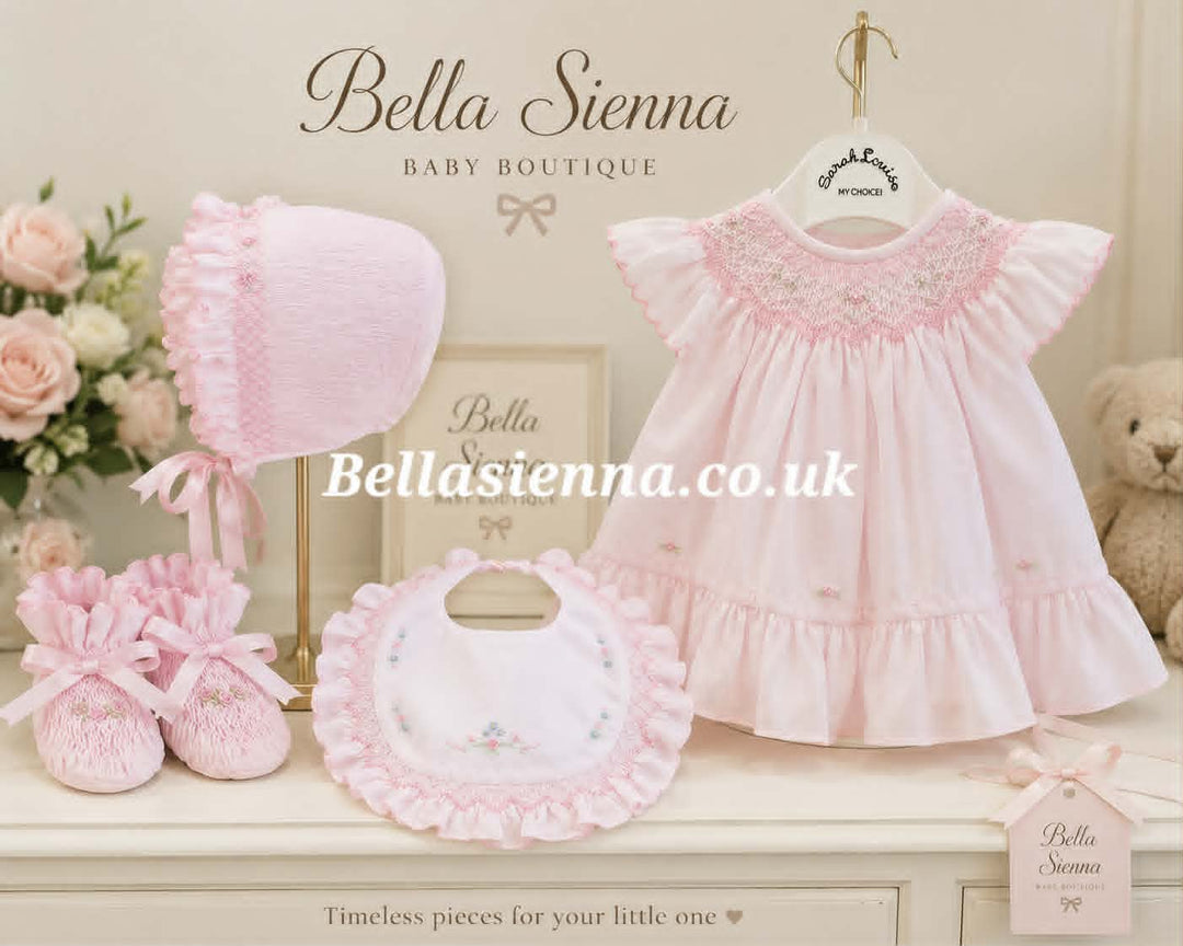 Sarah Louise Pink Heritage Collection Hand Smocked & Embroidered Dress - C7000