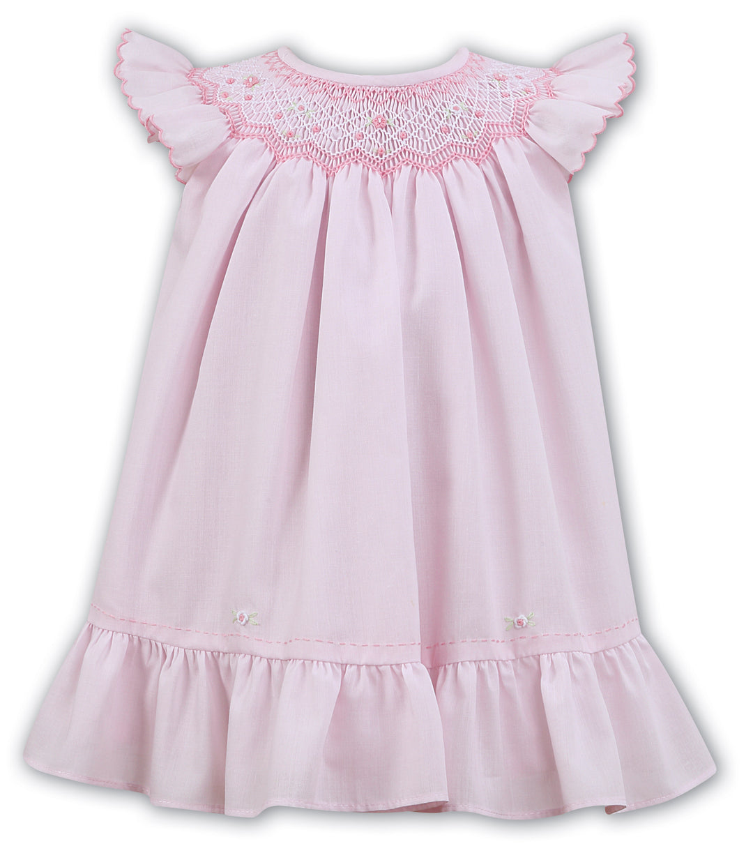 Sarah Louise Pink Heritage Collection Hand Smocked & Embroidered Dress - C7000