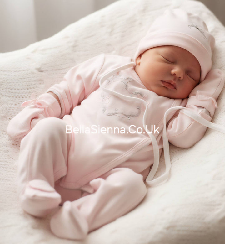 Sofija "CELESTIA" Pink Cotton 3 Piece Babygrow Set