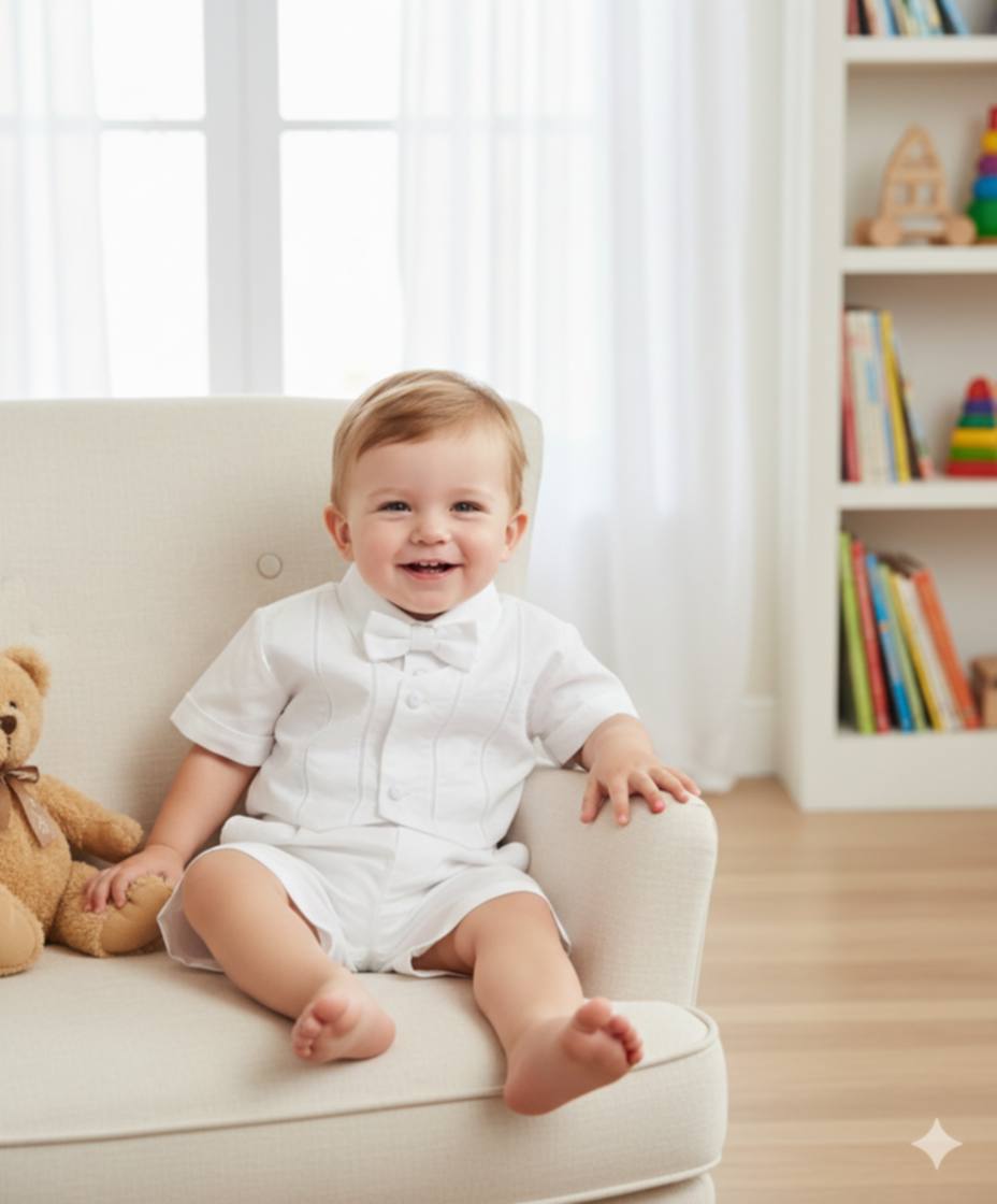 Pretty Orginals Boys White Traditional 4 Piece Set - Christening - DL07855