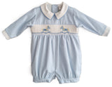 Pretty Originals Boys Smocked & Embroidered Rocking Horse Romper - DL62338