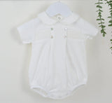 Ivory Baby Boys Smocked Romper - B0455