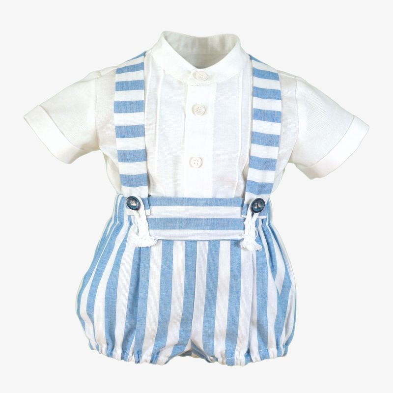 Miranda Baby Boys Blue & White Stripe Two Piece Set - 0040
