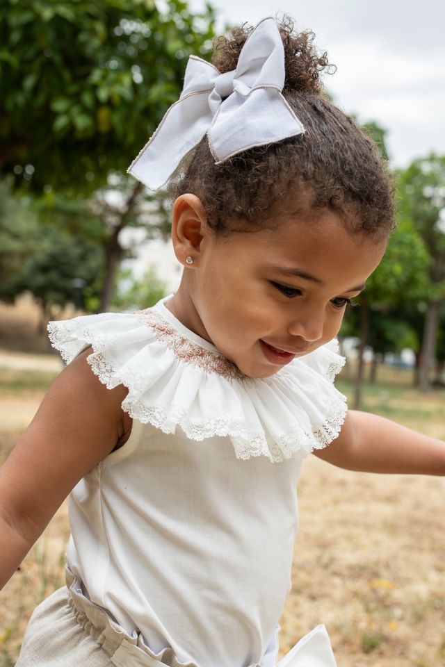 Naxos Girls Hand Smocked Blouse & Bloomer Set - 7708