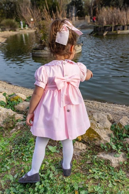 AW24 Naxos Pink Hair Bow To Match The Smocked Dress