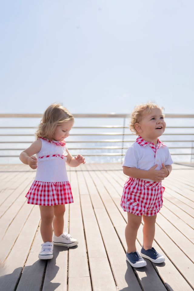 Miranda Baby Boys Red & White Two Piece Shorts Set - 0517/23