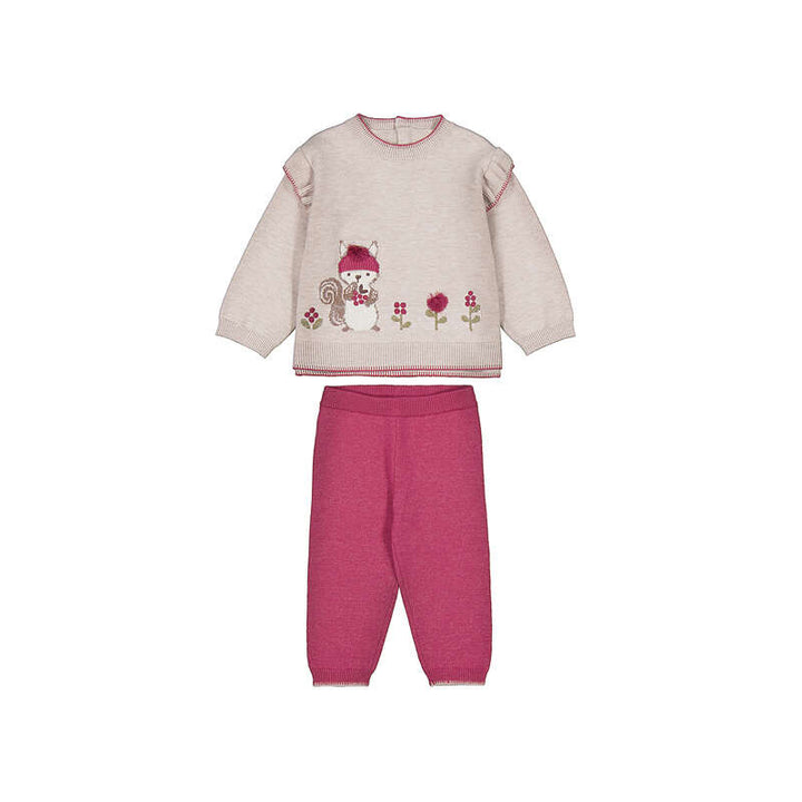 Girls Knitted Two Piece Jumper & Trousers Set - 2557
