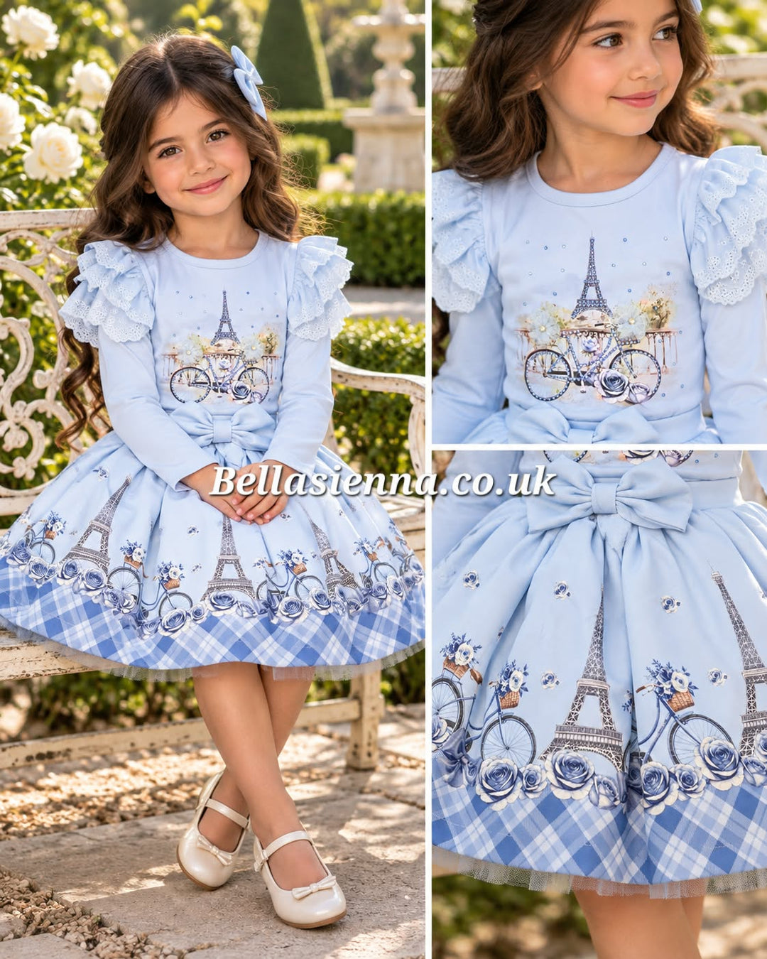 Giorgio Bambini Girls Blue "Bicycle" Skirt & Top Set - YG-203