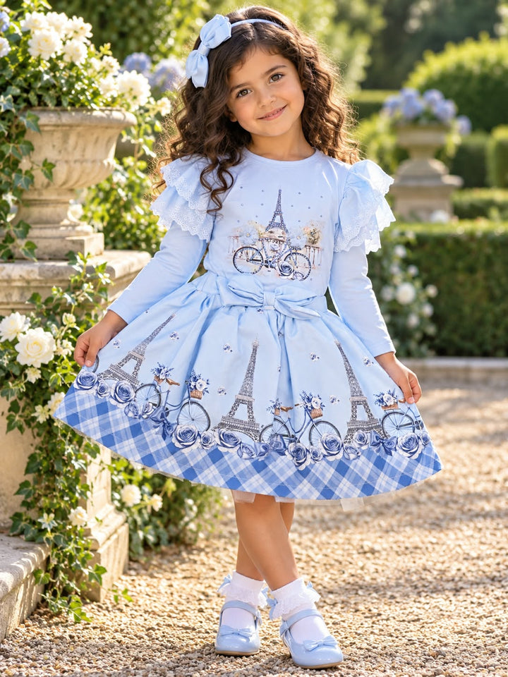 Giorgio Bambini Girls Blue "Bicycle" Skirt & Top Set - YG-203