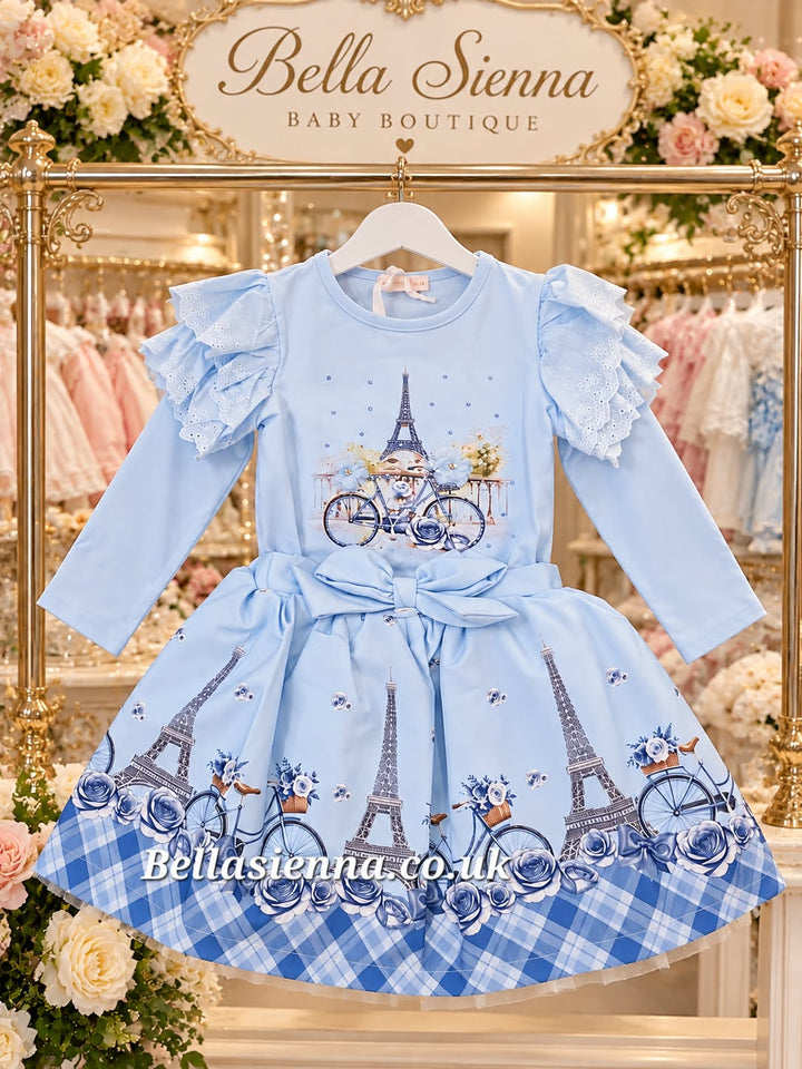 Giorgio Bambini Girls Blue "Bicycle" Skirt & Top Set - YG-203