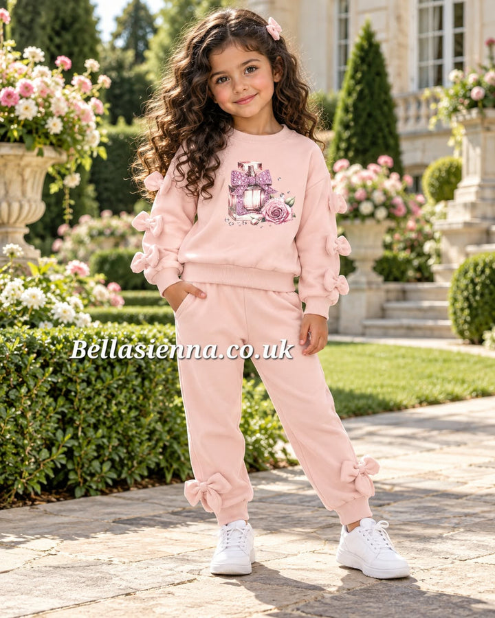 Giorgio Bambini Girls Dusky Pink "PERFUME" Tracksuit - YE-052