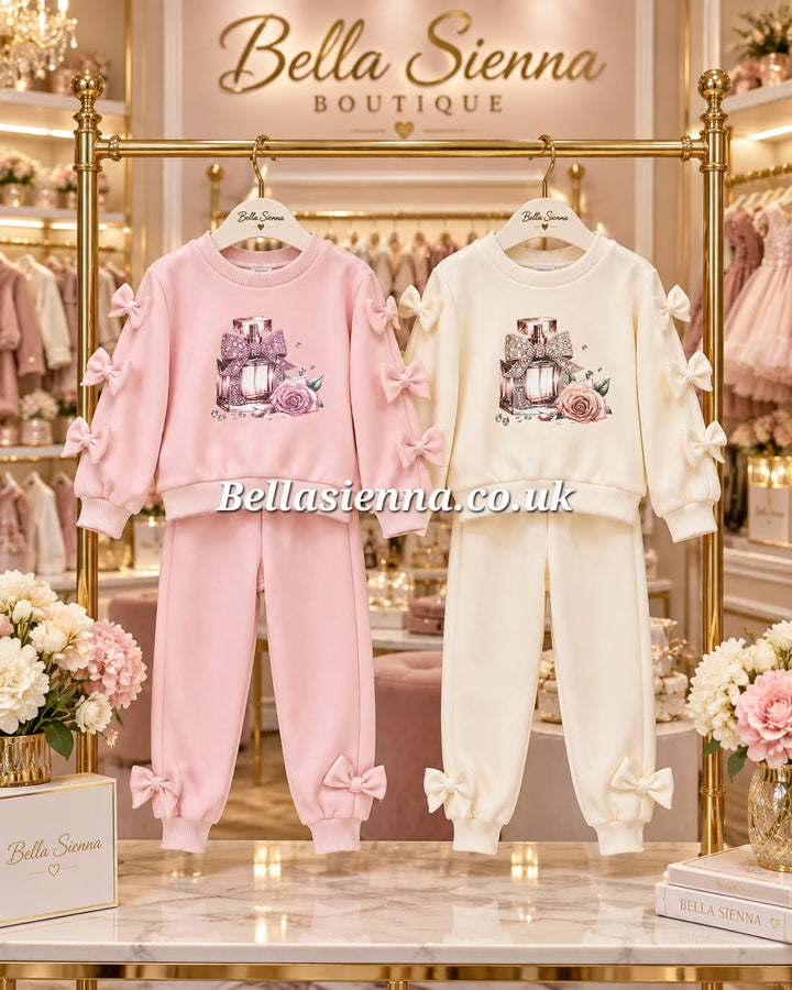 Giorgio Bambini Girls Dusky Pink "PERFUME" Tracksuit - YE-052