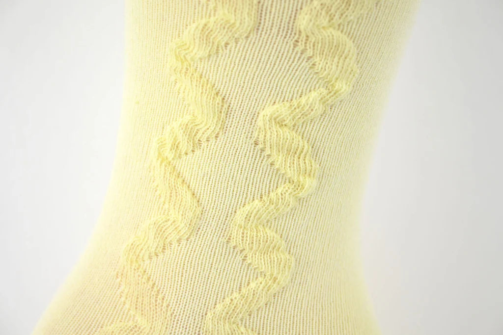 "Grazia" Girls Knee High Lemon Bow Socks