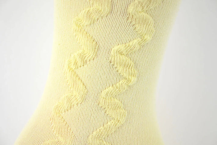 "Grazia" Girls Knee High Lemon Bow Socks