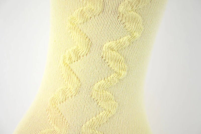 "Grazia" Girls Knee High Lemon Bow Socks