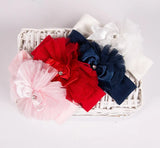 Large Pink Tulle Bow Headband With Thick Band
