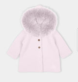 Mac ilusion Pink Kintted Jacket With Fur Trim -9098