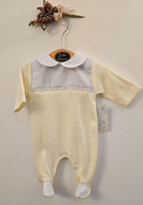Lemon & White 100% Cotton Unisex Babygrow - SG171C - Sleepsuit