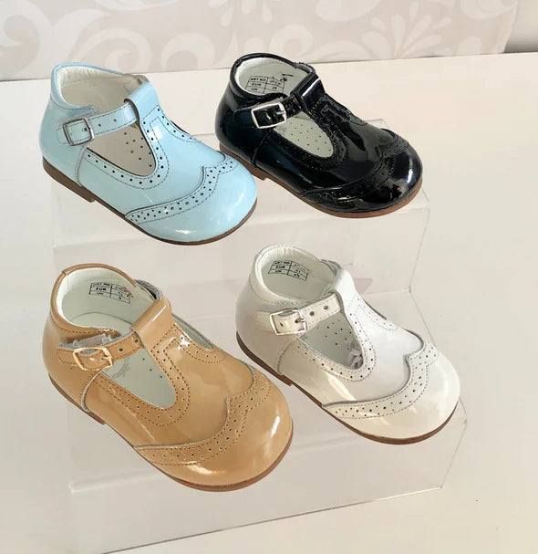Beau Kid Boys Sky Blue Patent Leather Shoes - Jack