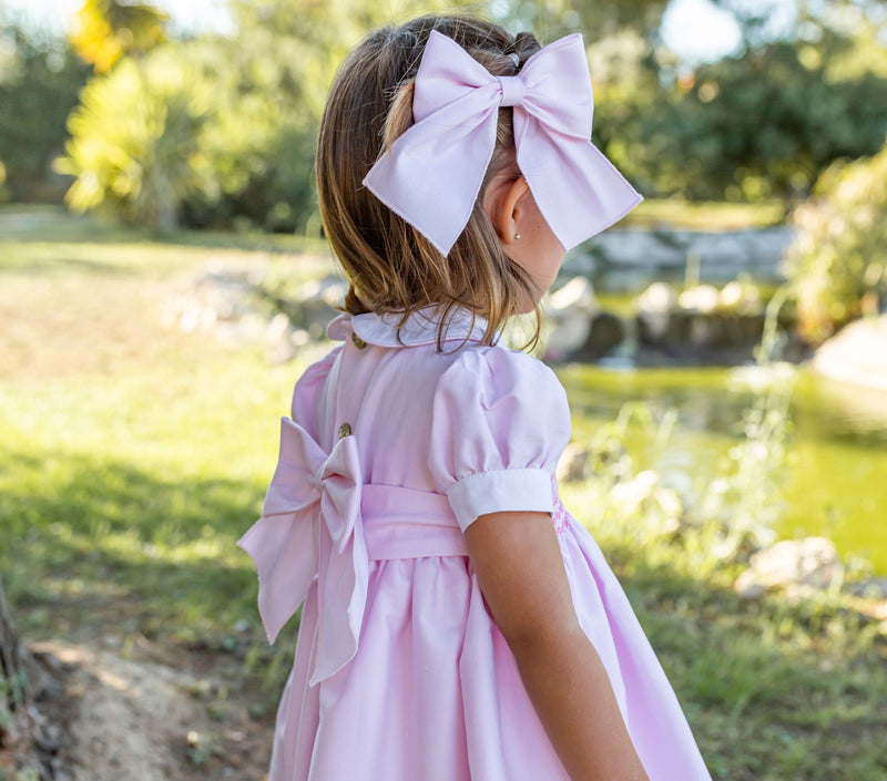 Naxos Pink Hair Bow To Match The Smocked Dress
