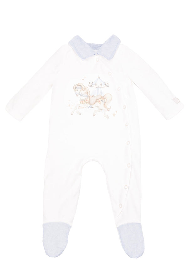 Jamiks "JANIK" Rocking Horse All In One Velour Babygrow Sleepsuit