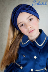Babine Navy & Gold Velvet Beret - 2612939