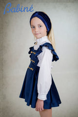 Babine Navy & Gold Pinafore Dress & Blouse Set - 2612202 & 2612514