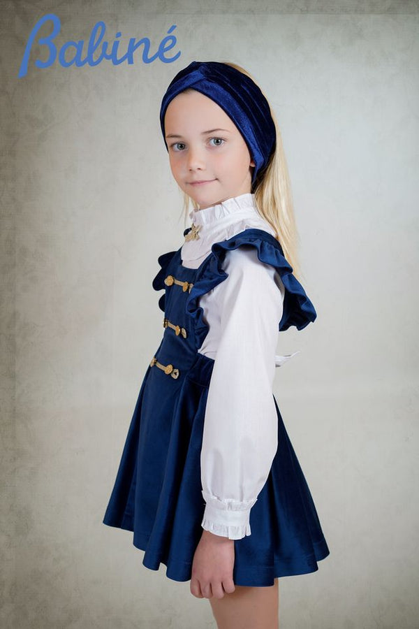 Babine Navy & Gold Pinafore Dress & Blouse Set - 2612202 & 2612514