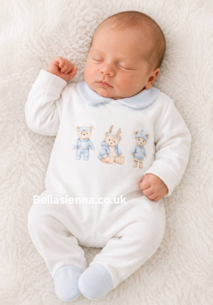 Jamiks "TIBO" All In One Velour Babygrow