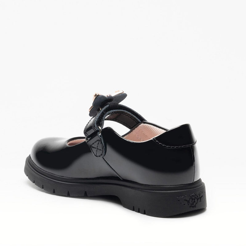Lelli Kelly LK8915 (NE03) Lucy Butterfly Black Patent School Shoes