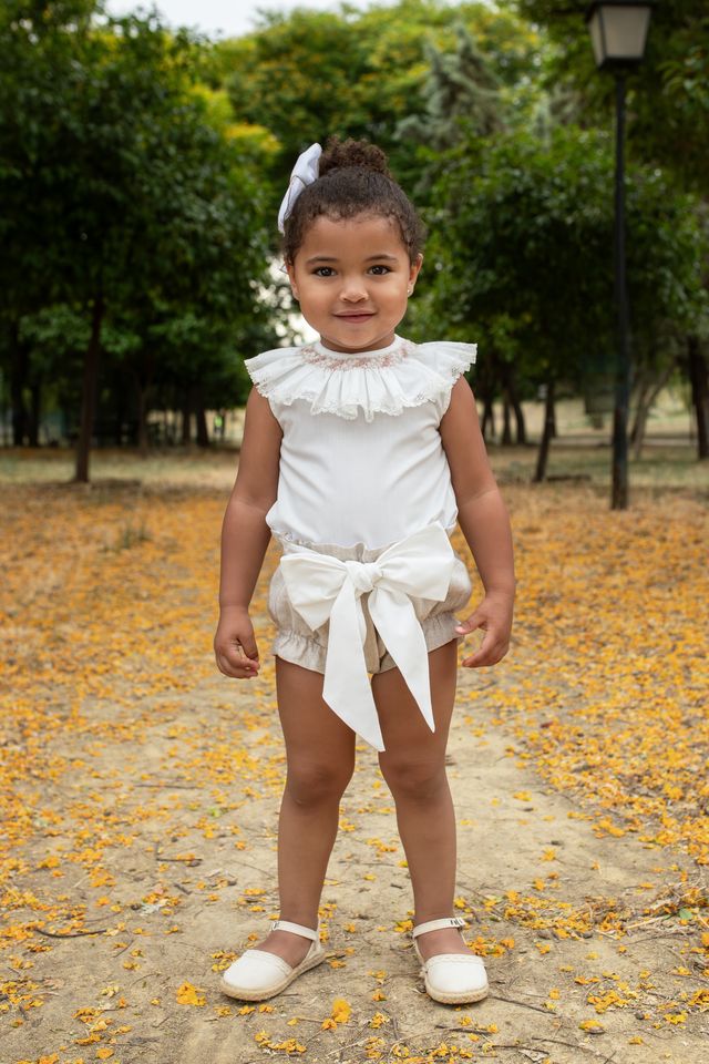 Naxos Girls Hand Smocked Blouse & Bloomer Set - 7708