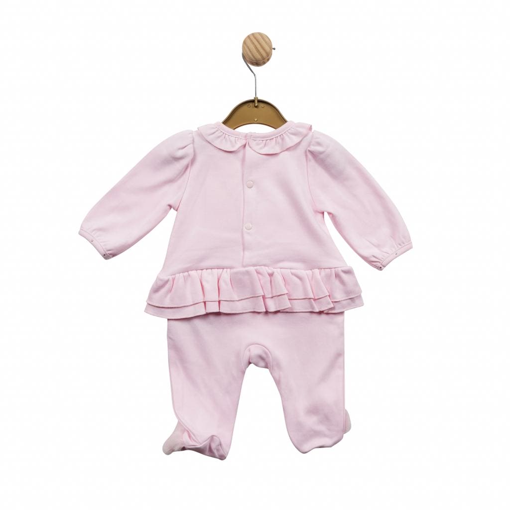 Mintini Pink All In One Fluffy Heart Babygrow - MB5536