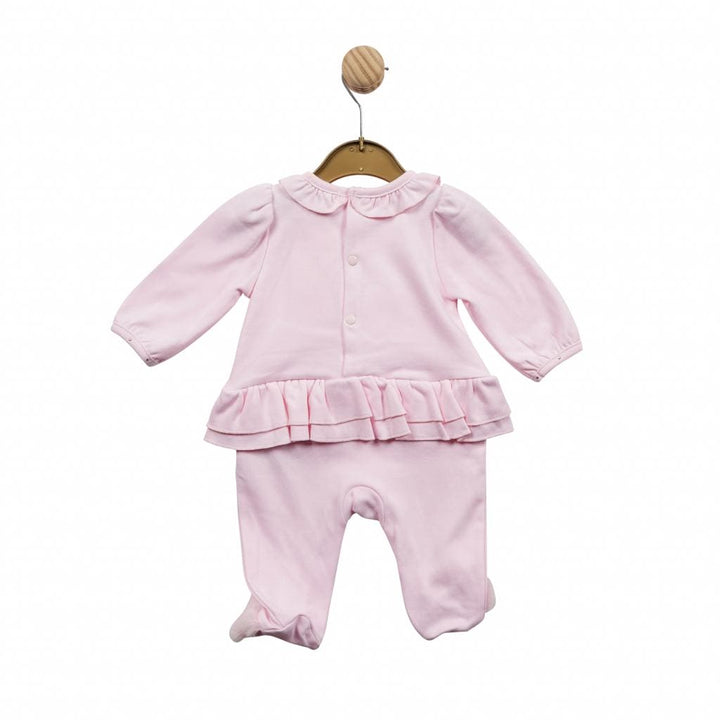 Mintini Pink All In One Fluffy Heart Babygrow - MB5536