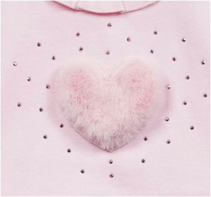 Mintini Pink All In One Fluffy Heart Babygrow - MB5536