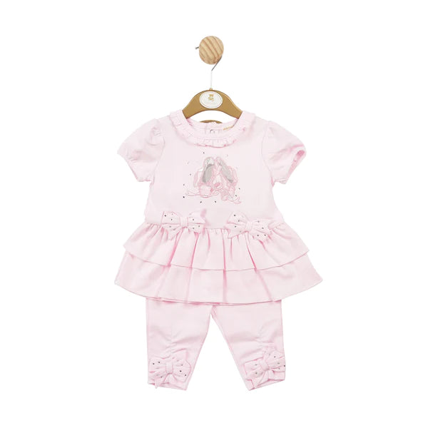 Mintini Pink Ballerina Slippers Dress & Leggings Set - MB5729