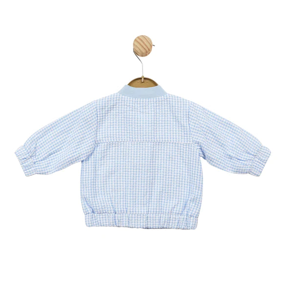 Mintini Boys Blue & White Gingham Jacket- MB5770