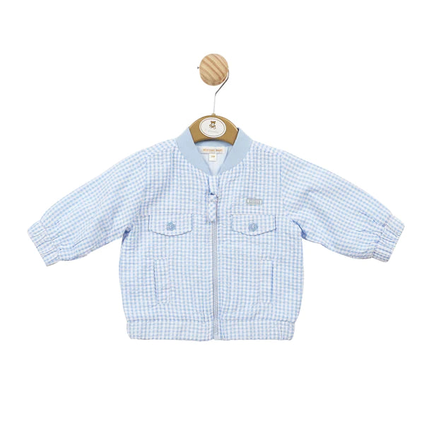 Mintini Boys Blue & White Gingham Jacket- MB5770