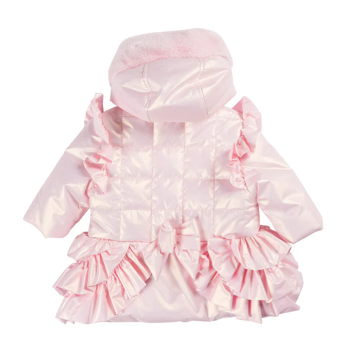 Mintini Girls Pink Coat With Diamante Logo - MB5933