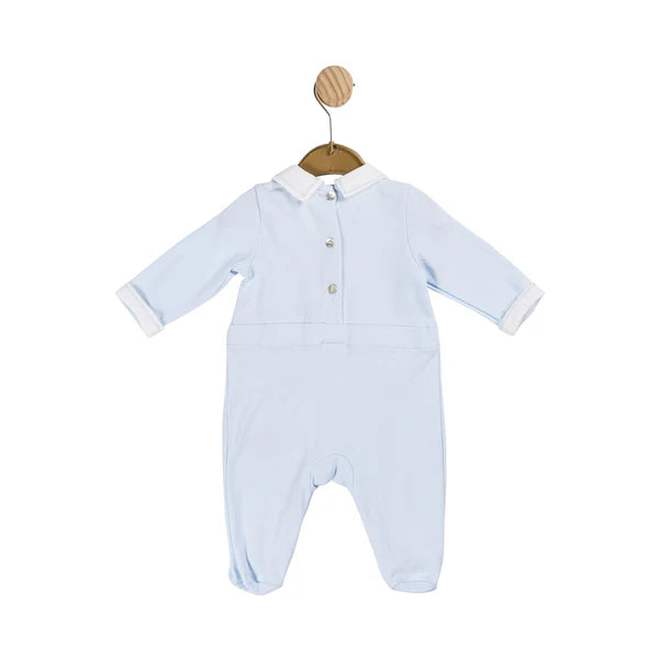 Mintini Pale Blue All In One Sleepsuit Babygow - MB5986