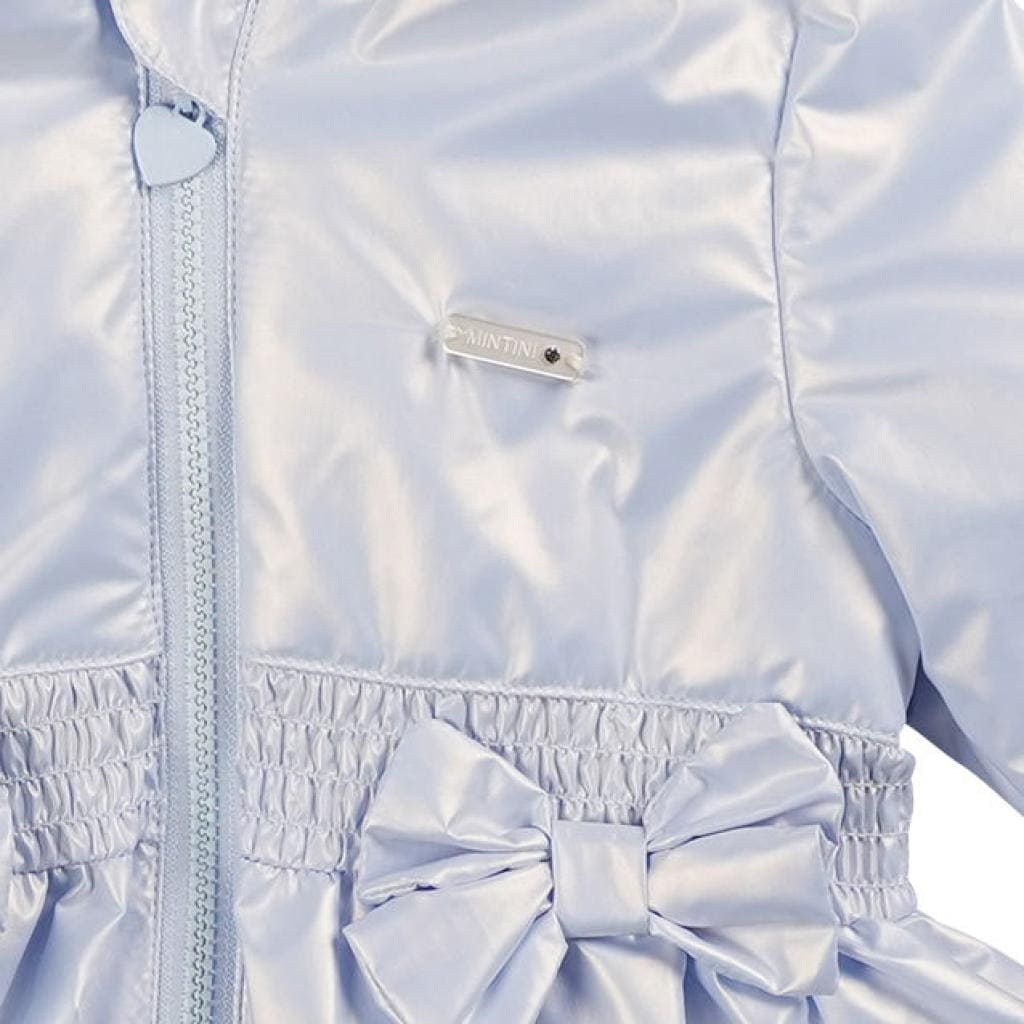 Beautiful Girls Pale Blue Pearl Spring Summer Coat/Jacket With Bow Detail - MB6233