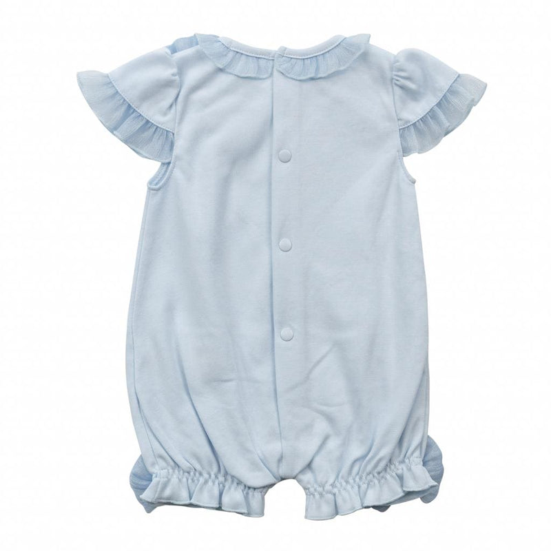 Beautiful Girls Blue Romper With Tulle Bow Detail - MB6493